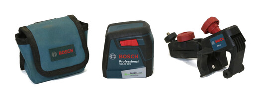 Bosch GLL40-20G Green-Beam Self-Leveling Cross-Line Laser With Pouch and Mount
