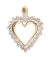 Women's Estate Two Tone 10KT White & Yellow Gold 0.11 ctw Diamond Heart Pendant 