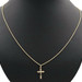 14KT Yellow Gold 29mm Cross Pendant on 25.5" 1.6mm Rope Chain Necklace 6.33g