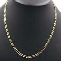 High Shine 14KT Yellow Gold 4.6mm Flat Thin Curb Link Necklace 20" - 12.25 Grams