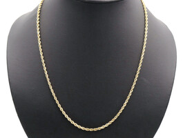 Classic Solid 10KT Yellow Gold 3.1mm Wide Rope Chain Necklace 22.5" - 15.76g