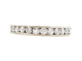 Classic 3mm 14KT White Gold 0.65 ctw Round Cut Diamond Channel Band Ring by EMA