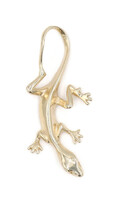 High Shine 14KT Yellow Gold Lizard Reptile Graphic Necklace Pendant 1.5" - 3.72g
