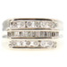 Men's 1.12 Ctw Round & Baguette Cut Diamond 14KT White Gold Ring Size 8 3/4