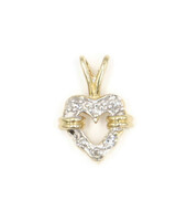 Women's High Shine 14KT Yellow Gold 0.06 Ctw Single Cut Diamond Heart Pendant 1g