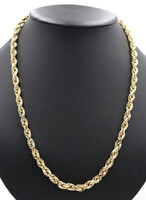Classic 10KT Yellow Gold 7mm Wide Heavy Rope Chain Necklace 24" - 19.36 Grams