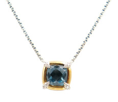 David Yurman Petite Chatelaine Hampton Blue Topaz & Pave Diamond 18