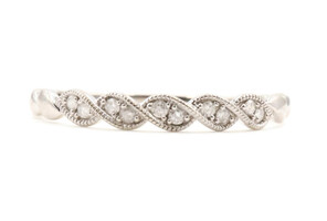 Women's Lace Inspired 3mm 0.15 ctw Round Diamond Wedding Band 10KT Gold Ring 
