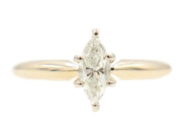Women's 0.50 ctw Marquise Cut Solitaire Diamond Engagement Ring 14KT Yellow Gold