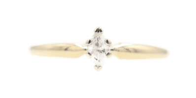 Women's 14KT Yellow Gold 0.22 Ctw Marquise Cut Diamond Solitaire Engagement Ring