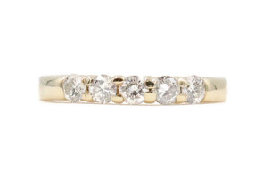 Women's 0.55 Ctw Round Cut Diamond 14KT Yellow Gold Wedding Band Ring Size 7