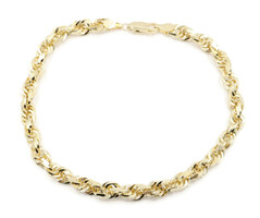 Classic High Shine 14KT Yellow Gold 5.1mm Rope Chain Bracelet 8.5" - 14.57g MA