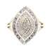 Women's 0.80 ctw Round & Baguette Cut Diamond Marquise Cluster 10KT Gold Ring 