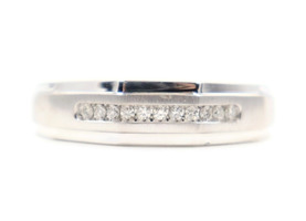 Men's 0.20 ctw Round Diamond Channel Band Ring In 10KT White Gold 4.5g By MGW