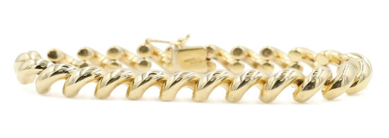 Estate 14KT Yellow Gold Gold 5.1mm Polished San Marco Bracelet 7 3/4