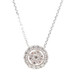 0.58 ctw Round Diamond Halo 14KT Gold Pendant on 10KT 18" White Gold Necklace 3g