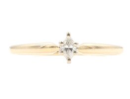 Women's 1/0 cttw Marquise Cut Solitaire Diamond 14KT Yellow Gold Engagement Ring