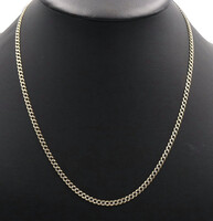 Diamond Cut 10KT Yellow Gold 3.5mm Flat Thin Curb Link Necklace 21" - 6.98 Grams
