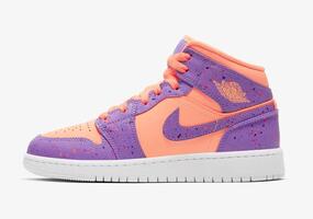 Nike Air Jordan 1 Mid Paint Splatter Orange Purple (TD) Size 10C
