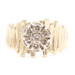 Estate 0.42 ctw Round Diamond Flower Cluster Unique Band 14KT Yellow Gold Ring