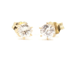 Women's Classic 14KT Yellow Gold 0.40 ctw Round Diamond Solitaire Stud Earrings 