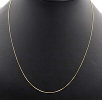 Women's High Shine 14KT Yellow Gold 0.7mm Thin Box Chain Necklace 21.5" - 1.69g