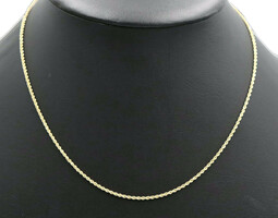 Classic 18KT Yellow Gold 1.7mm Wide High Shine Rope Chain Necklace 18" - 4.95g