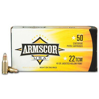 Armscor USA .22 TCM Ammunition 50 Rounds, JHP, 40 Grain