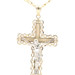 14KT Two Tone Crucifix Cross Pendant on 14KT 24 1/4" 3.1mm Curb Link Necklace 