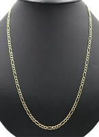 Classic 14KT Yellow Gold 3.9mm Wide High Shine Figaro Chain Necklace 24" - 11.9g
