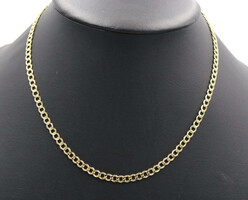 High Shine 10KT Yellow Gold 4.4mm Wide Classic Curb Link Necklace 18
