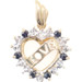 Women's 0.12 Ctw Round Sapphire & Diamond Halo 10KT Gold "Love" Heart Pendant