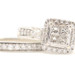 Women's 1.30 ctw Princess & Round Cut Diamond 10KT White Gold Wedding Ring Set