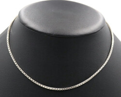 Women's 925 Sterling Silver 16" Thick 2.2mm Wide High Shine Box Necklace - 8.40g