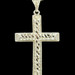 Classic 10KT Gold Milgrain Nugget Cross Pendant on 24" 10KT Gold Rope Chain