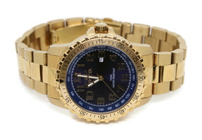 Invicta Specialty Quartz Gold Bracelet 3 Hand Blue Dial Men's 39120 Wristwatch