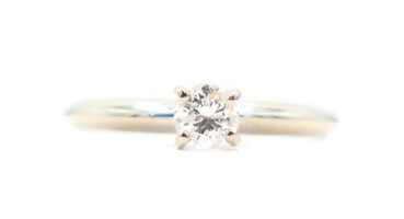 Women's 14KT White Gold 0.28 Ctw Round Cut Diamond Solitaire Engagement Ring