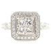 1.90 Ctw Princess & Round Diamond 14KT White Gold Square Halo Engagement Ring