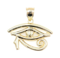 Egyptian 10KT Yellow Gold Eye of Horus Symbol Necklace Pendant 1.3" - 4.10 Grams