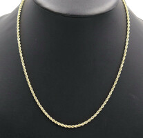 Classic High Shine 14KT Yellow Gold 2.9mm Wide Rope Chain Necklace 20