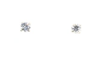 1/3 CT. T.W. Round Diamond Solitaire Stud Earrings in 14K White Gold SI2/J 