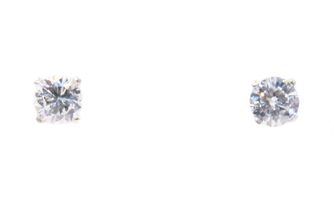 1/3 CT. T.W. Round Diamond Solitaire Stud Earrings in 14K White Gold I1/K