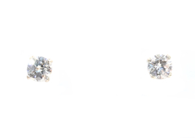 1/3 CT. T.W. Round Diamond Solitaire Stud Earrings in 14K White Gold SI2/J 