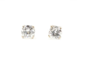 1/3 CT. Round Diamond Solitaire Earrings in 14KT White Gold SI2/I1 I to J 0.46g