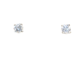 1/3 CT. T.W. Round Diamond Solitaire Stud Earrings in 14K White Gold I1/J 