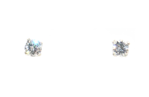 1/4 CT. T.W. Round Diamond Solitaire Stud Earrings in 14K White Gold SI2/J