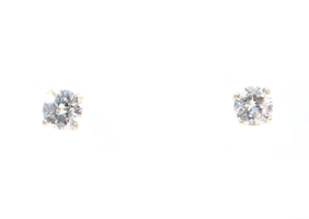 1/3 CT. T.W. Round Diamond Solitaire Stud Earrings in 14K White Gold  I1/J 