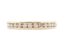 10KT Yellow Gold 0.70 ctw Round Champagne Diamond 3.3mm Channel Band Ring - 2.0g