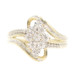 Women's 10KT Yellow Gold 0.34 Ctw Round & Baguette Cut Diamond Cluster Ring