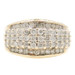 Classic 0.75 Ctw Round Cut Diamond 5 Row Cluster 10KT Yellow Gold Ring Size 4.5